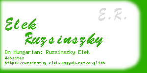 elek ruzsinszky business card